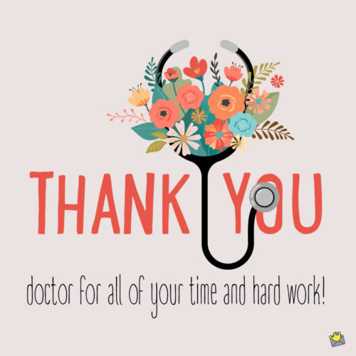 Thank you note for doctor.
